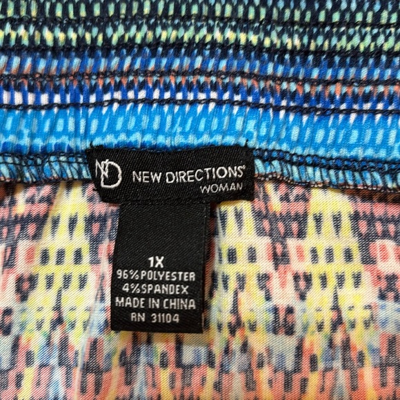 Multi colored New direction skirt size 1x asymmetrical - Picture 2 of 3